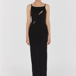 Dissh Cora Black Knit Maxi Dress
